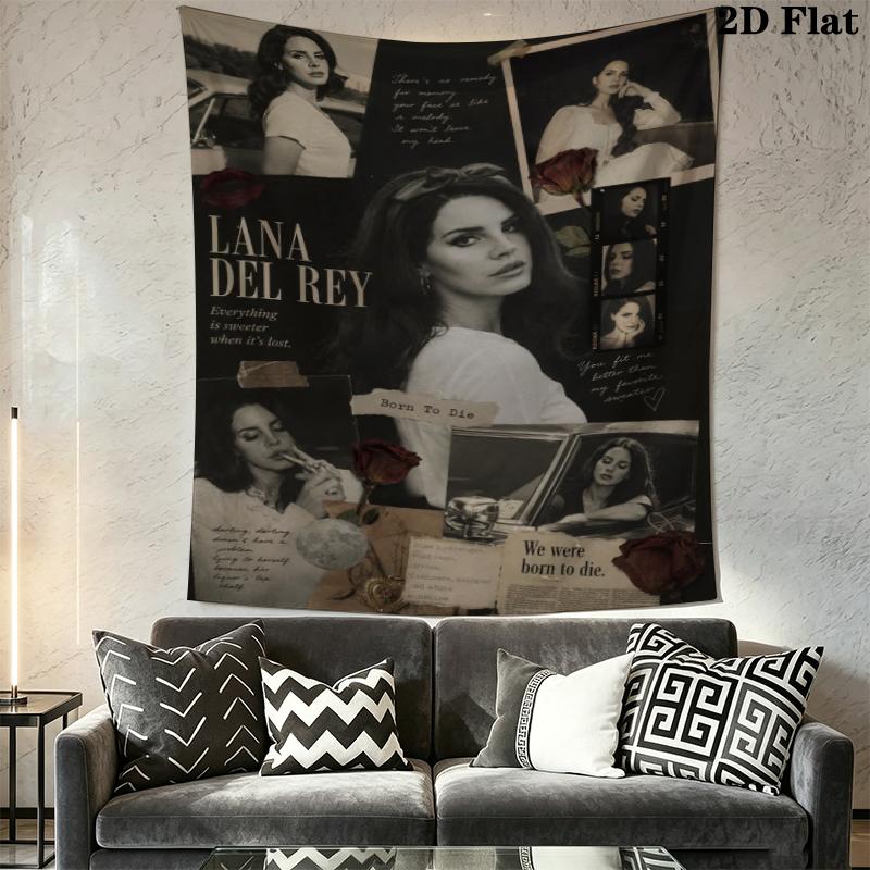 Lana Del Rey Wall Tapestry Aesthetic Wall Hanging Printed Fabric Blanket Decorative Tapestries for Bedroom Living Room Home Decor