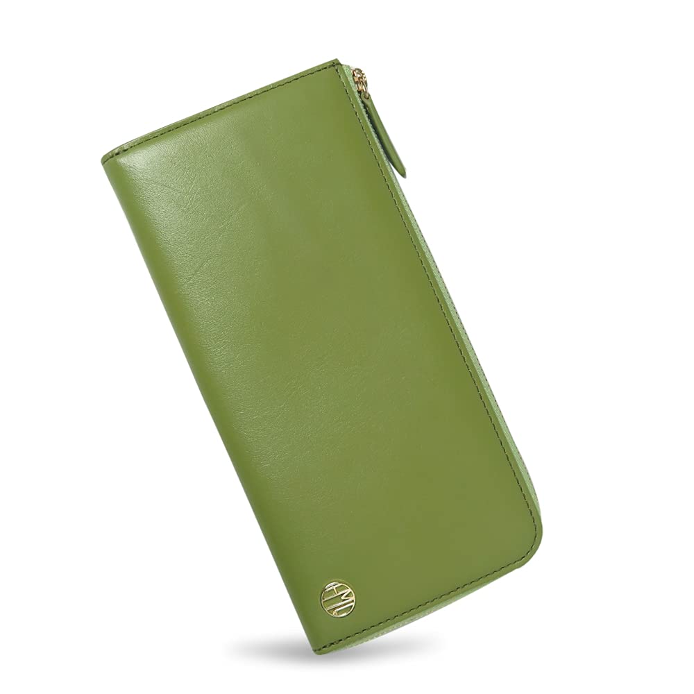 

[HAKATA NO MORI LEATHER] L-shaped zipper long wallet for men and women, made of genuine leather with a slim gusset, coin compartment, 12 card slots,