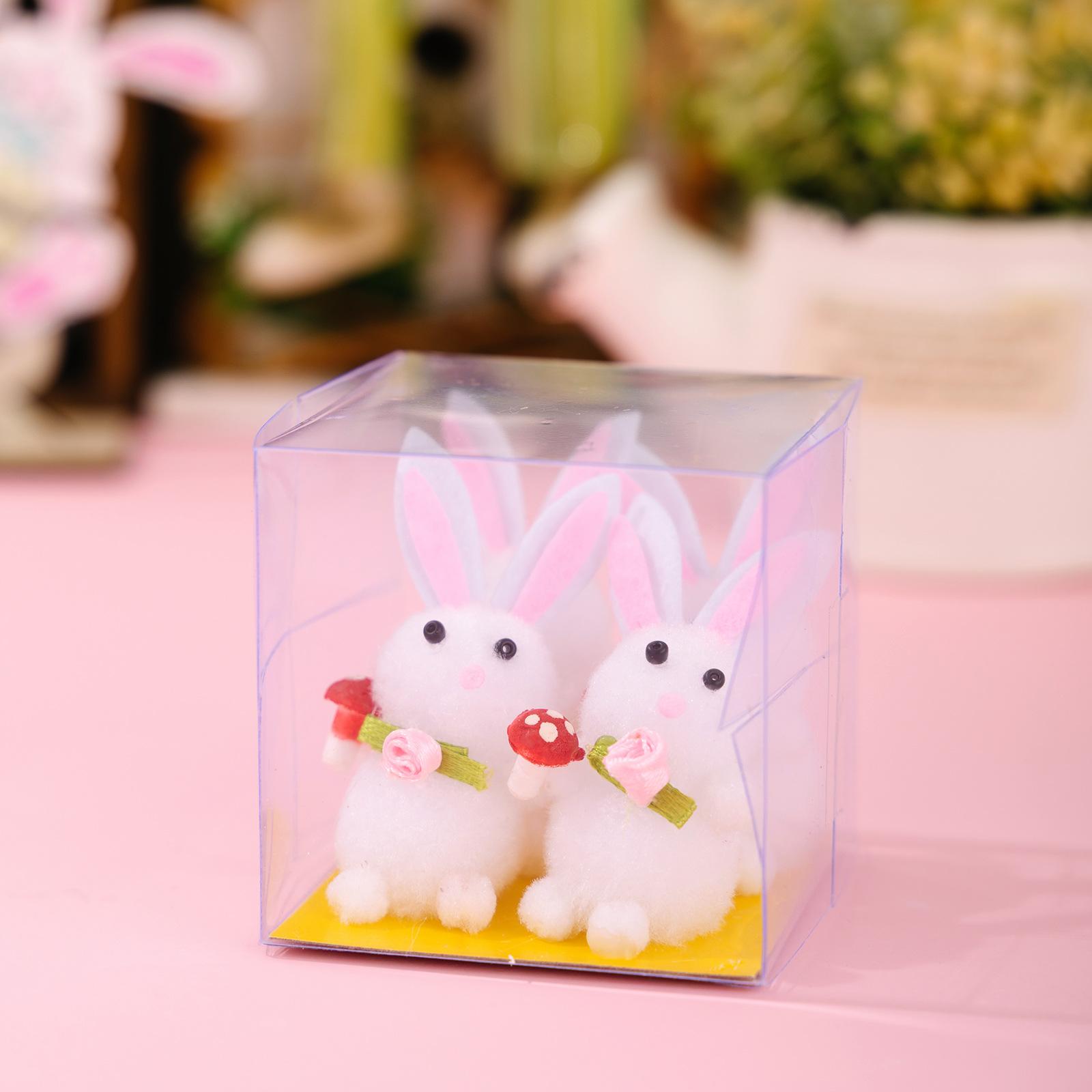 

Creative Easter Decorations , Realistic Cute Little Yellow Chick Figurine , Little Bunny Figurine , 4pcs Plush Chicken Props One Size