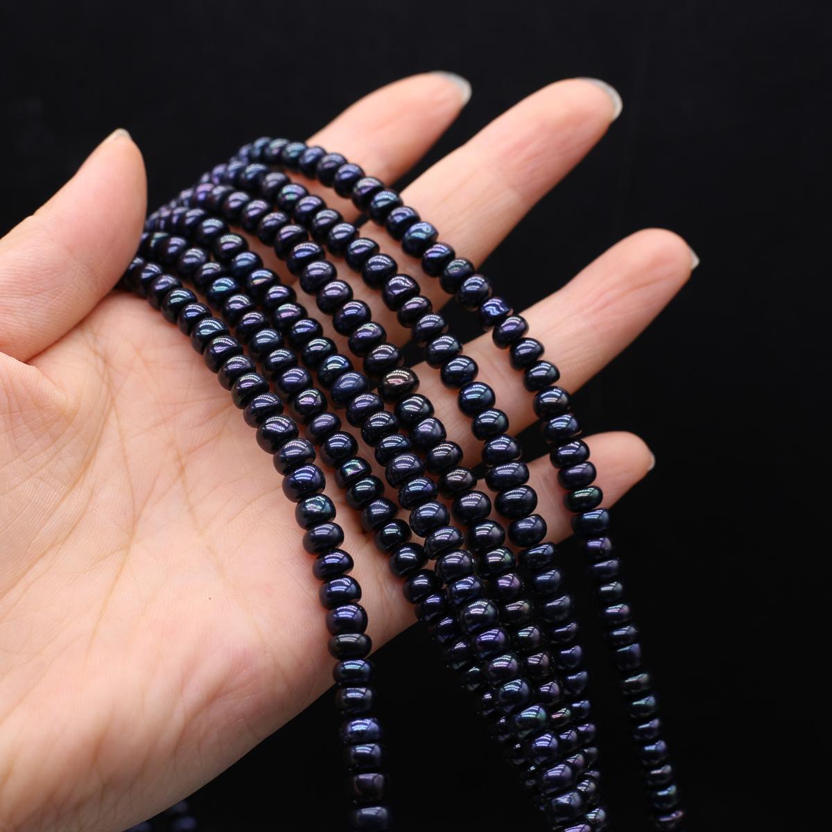 

1 нить роскошных черных круглых искусственных жемчужных бусин в стиле Diablo 5×6 мм для рождественских подарков своими руками, раскройте творческий потенциал в изготовлении ювелирных изделий 36 см 1String/36cm чёрный