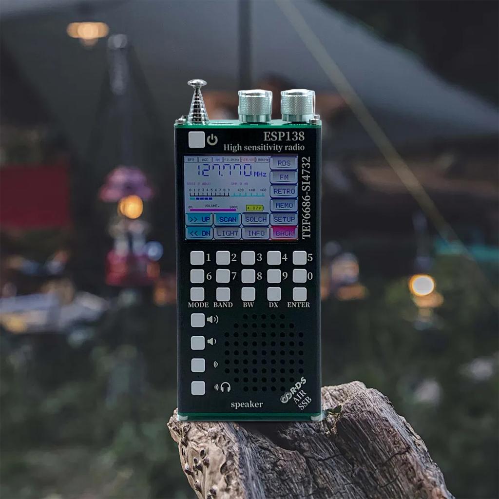 Dual Modes RDS Data Display Radio 2500mAh Hand-Held Radio Receiver ESP138 ESP32 SI4732 for Bluetooth-Compatible Speakers