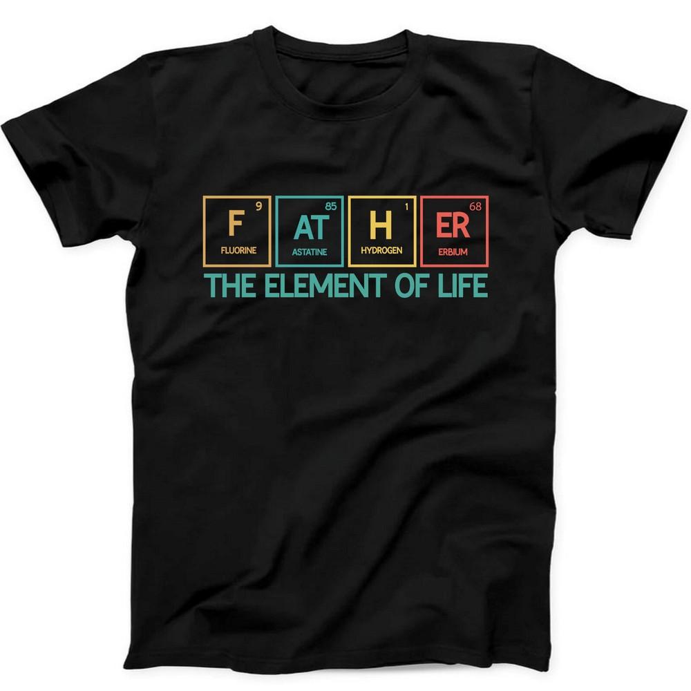 Father's Day Periodic Table Dad Funny Gift Black Tee T Shirt 429