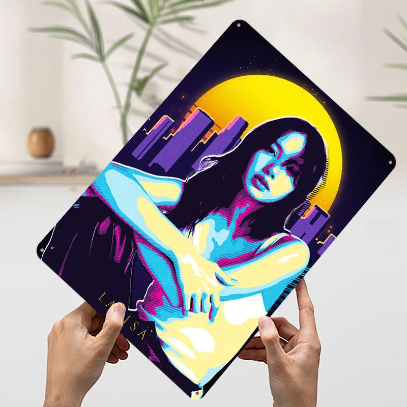Lalisa Retro Printed Poster Customized Wall Art Retro Vintage Metal Tin Signs for Gamer Room Decoration At Home Bathroom Decor