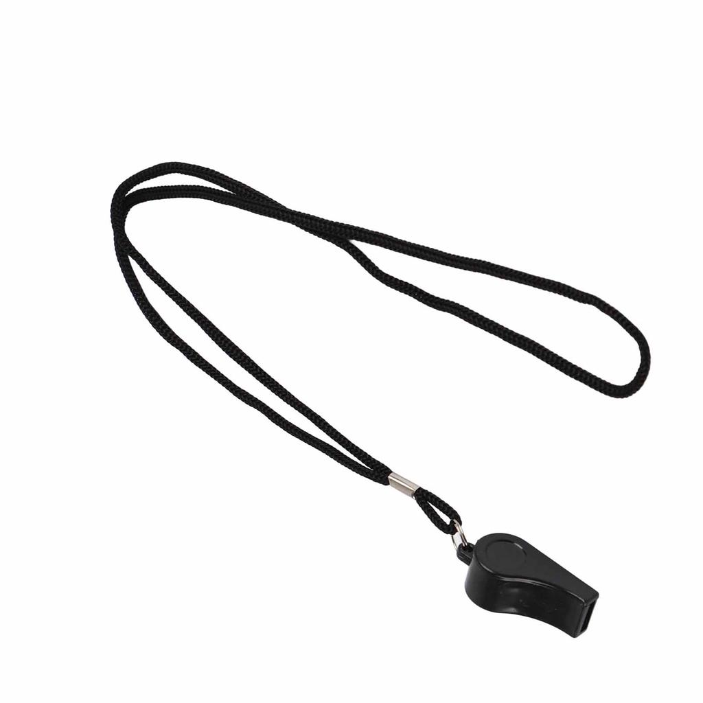 12pcs Plastic Whistle Black Loud Crisp Sound Sports Whistle with Lanyard for Referee