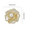 Trendy Camellias Flower Brooch Alloy Rhinestones Floral Pin Versatile Fashion Jewelry Luxurious Camellias Flower Brooch