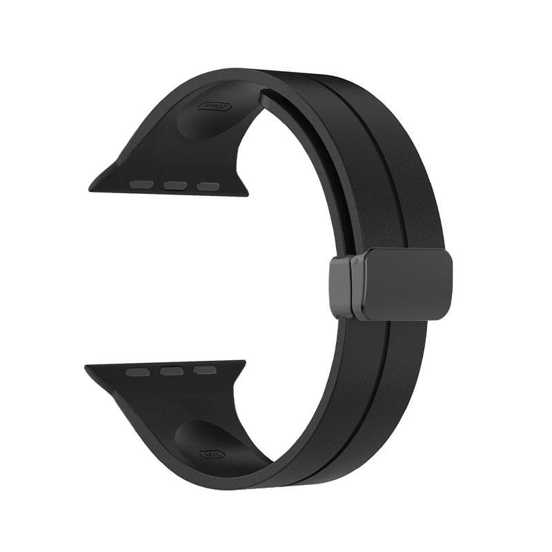 

Watch Strap for Apple Watch Series 10 42mm/9 8 7 41mm/SE (2023) SE (2022) SE 6 5 4 40mm/3 2 1 38mm Magnetic Silicone Band Black
