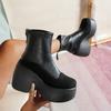 Fashion Little People Heightened Side Zipper Platform Trifle Women's British Style All-match Platform High Heel Booties