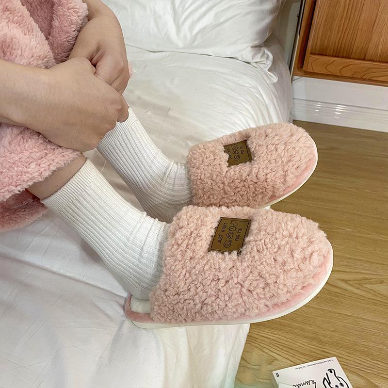 Warm Non-slip Cotton Slippers for Couples - Thick Sole, Indoor Autumn/Winter