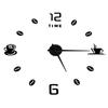 Modern Large Frameless DIY Wall Clock Mirror Surface Sticker for Home Office Room DecorBlack