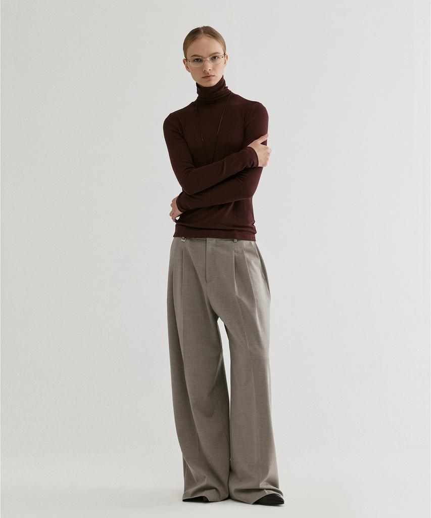 FROMWHERE Long Sleeve Turtleneck Top Red