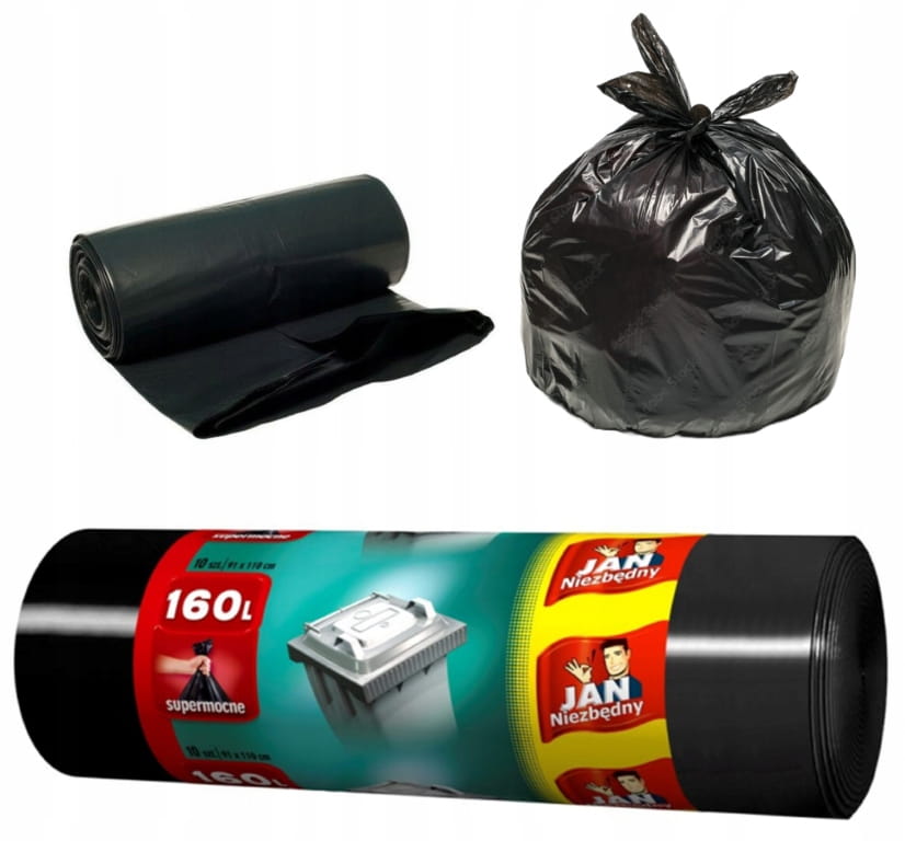 Jan Niezbędny garbage bags 160l 10 pieces universal black