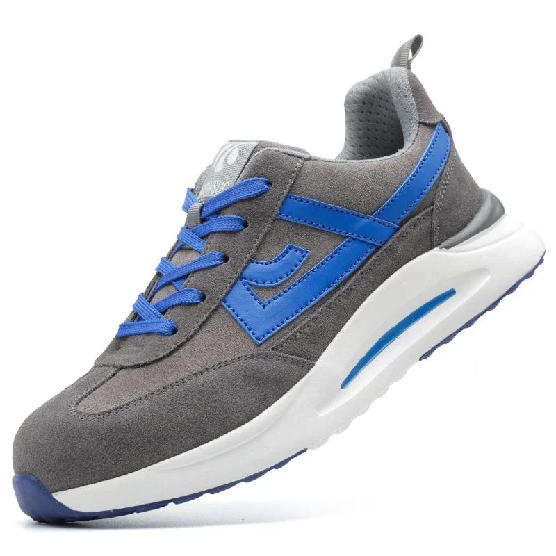 

Breathable Work Sneakers Steel Toe Safety Shoes Men Anti Smash Anti-Stab Safety Work Shoes Men Women Safety Indestructible Shoes 46