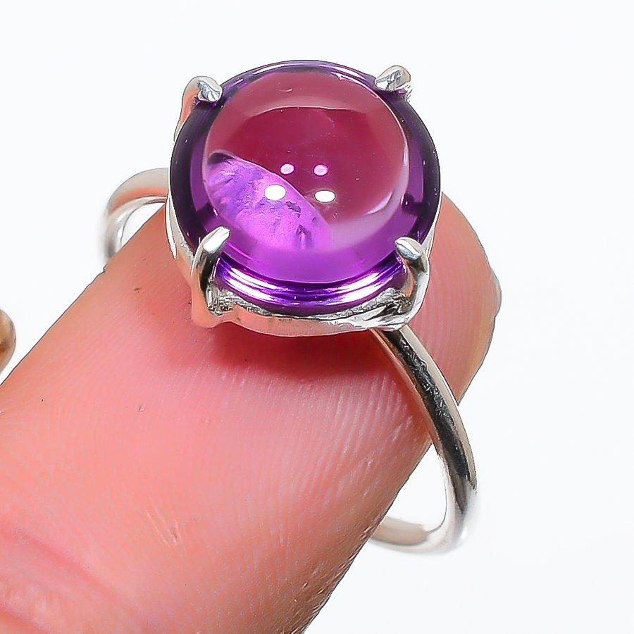 

Amethyst Gemstone Handmade 925 Sterling Silver Jewelry Ring Size Adjustable GK-5519