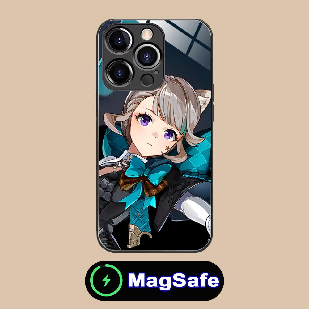 Game GI Lynette Glass MagSafe Mobile Phone Case for iPhone 17 16 15 14 13 12 11 Air Pro Max Plus Mini Colorful Cover
