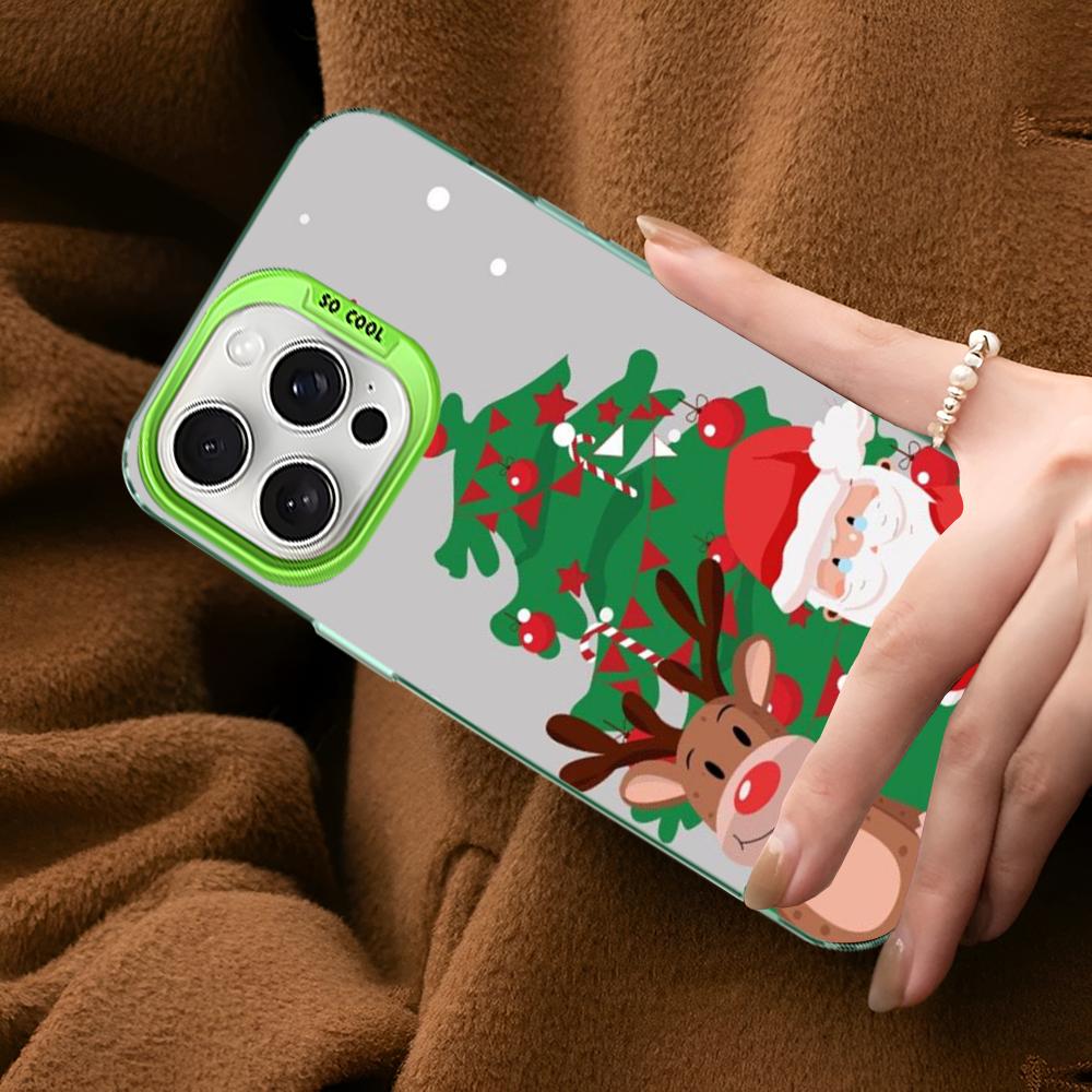 Weihnachts-Cartoon-Neujahrs-Handyhülle Für IPhone 16 15 14 13 12 11 Pro Max X XR XSMAX 8 7 Plus Matte Stoßfeste Rückabdeckung