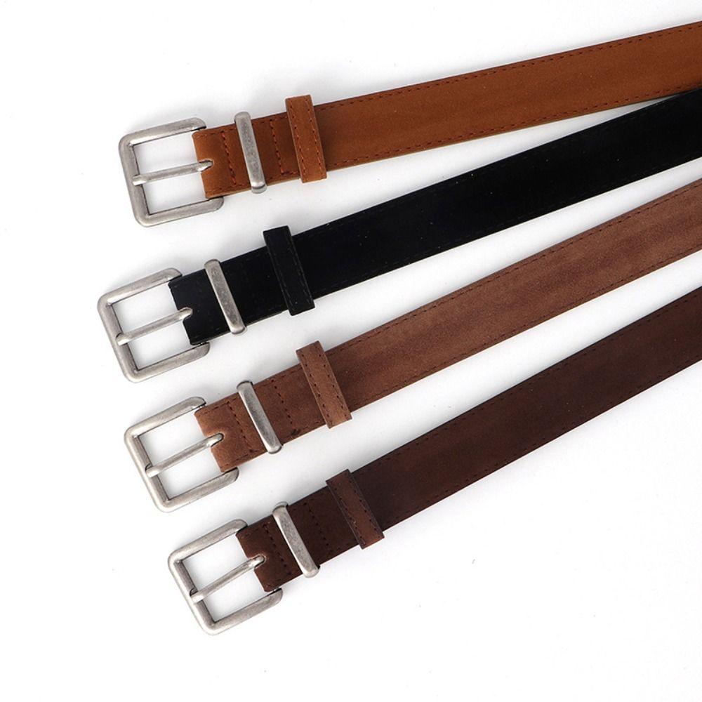 Vintage Style Suede Belt Alloy Buckle Decorative Belt Fashion Pin Buckle Belt  Jeans Pants Skirts