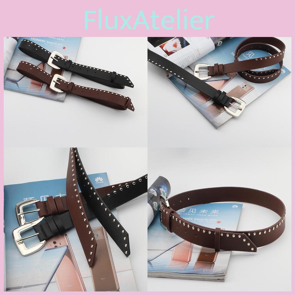 Belt Rivet Black Pin Buckle Adjustable Single Loop Design For Men And Women
