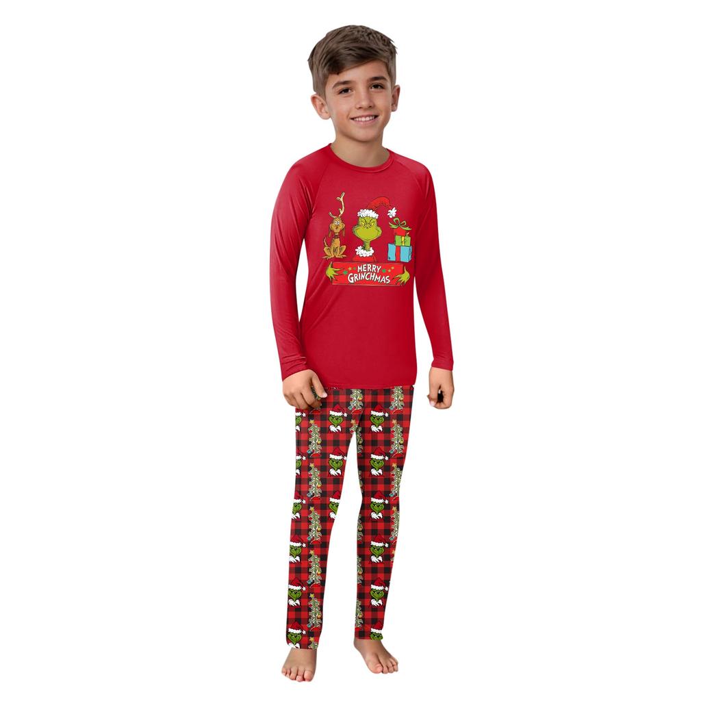 Christmas Prints Family Matching Long Sleeve Tops+Pants Set Family Matching Sets