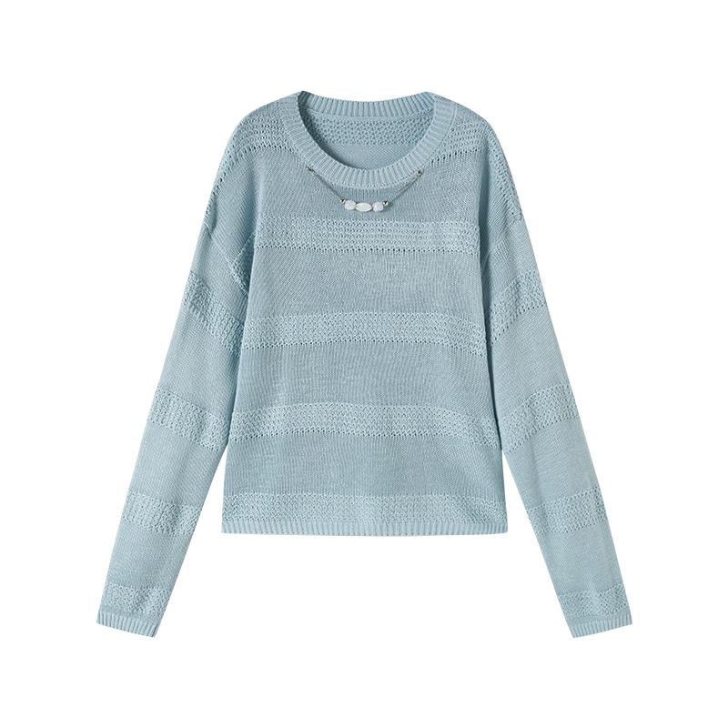 Women's Round Neck Long Sleeve Knit Sweater