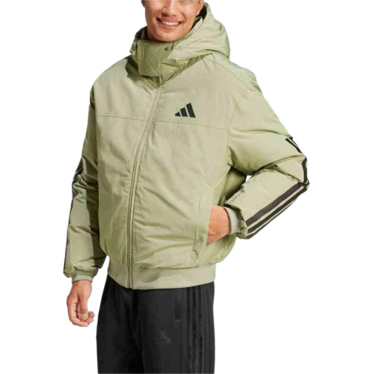 Adidas Sports Lifestyle Series Warm Windproof Hooded Puffer Jacket Men Jackets Tent-Green JG3843