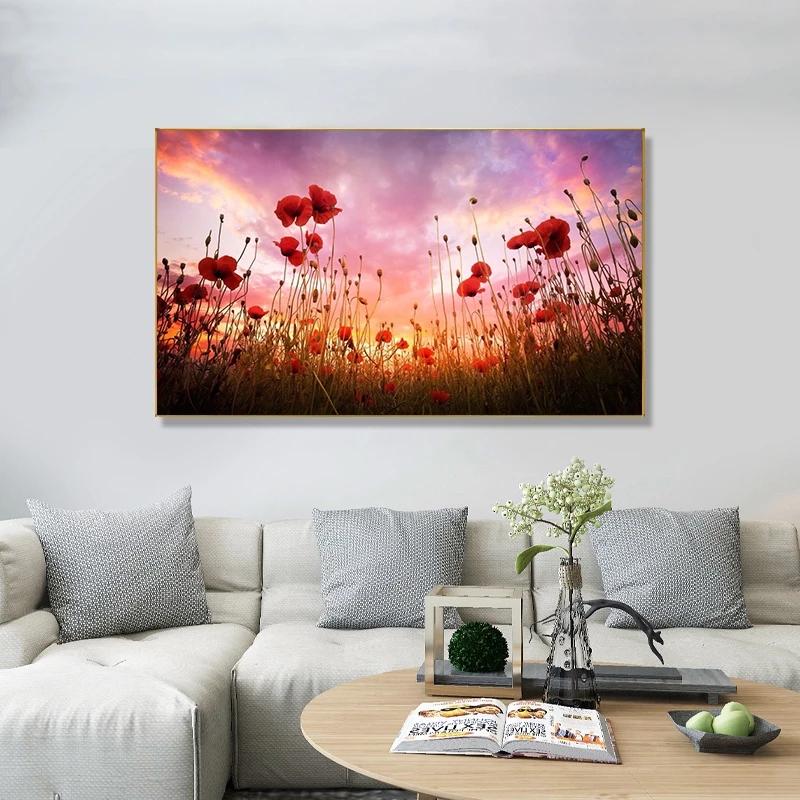 Red Poppies Flowers Canvas Prints Modern Wall Art Canvas Posters and Prints Cuadros Nordic Pictures for Living Room Decor