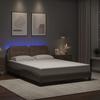 VidaXL Bed Frames with LED Lights Cappuccino 120x200 Cm Faux Leather, Bed, Slatted Base, Faux Leather Bed, Bedroom Furniture At 3214100