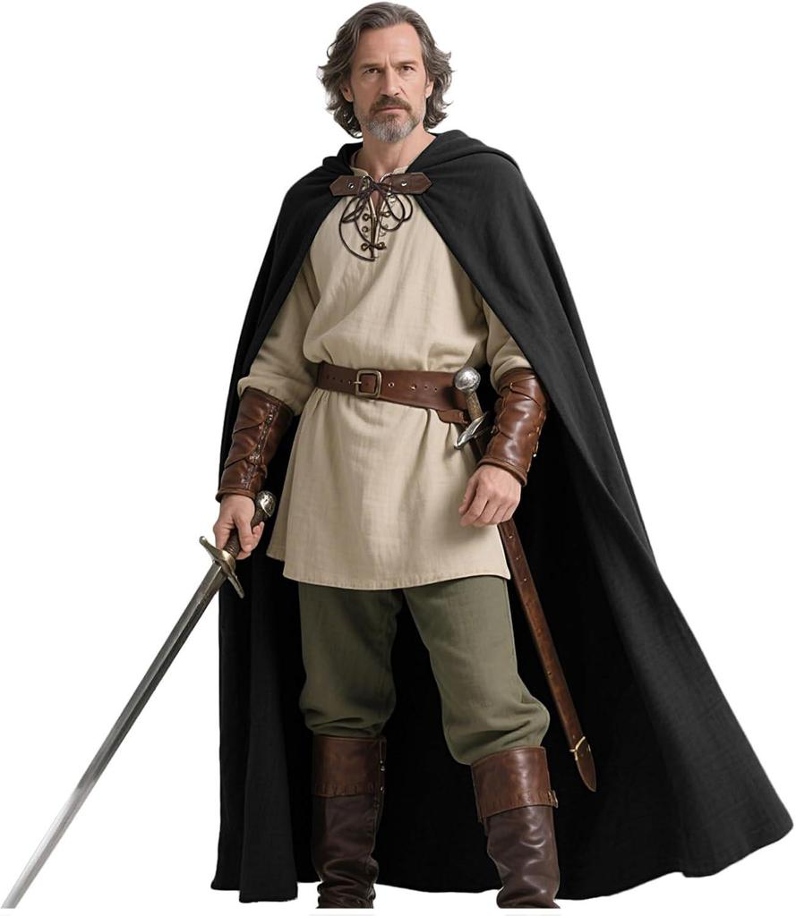 Medieval Hooded Cloak - Linen, Available in 6 Colors for Halloween