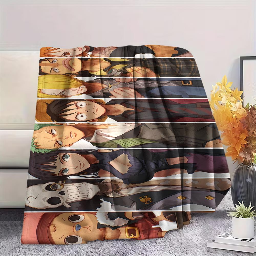 One Piece Character Print Flannel Blanket,High Quality Comfortable for All Seasons,Home Decor,Warmth and Comfort,Perfect for Christmas Gifts