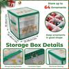 Christmas Ornament Storage Box 64-Grid Christmas Decorative Ball Storage Box With Dividers Christmas Ornament Keeper