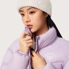 Li Ning Comfortable Casual Letter Print Stand Collar Zipper Short Simple Dopamine Down Jacket Women Outerwear Twilight-Purple AYMU152-5