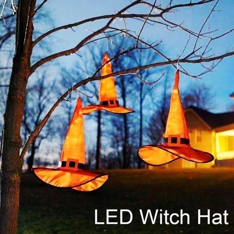 

Witch Magic Hat Halloween Decorative Lights LED Lamp Up Witch Hat Suitable For Outdoor Garden Hanging String Lights Decoration оранжевый