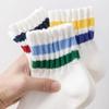 New Colorful Striped Cotton Breathable Short Sports Socks Outdoor Cycling Running Basketball Socks Fashion Couple Socks