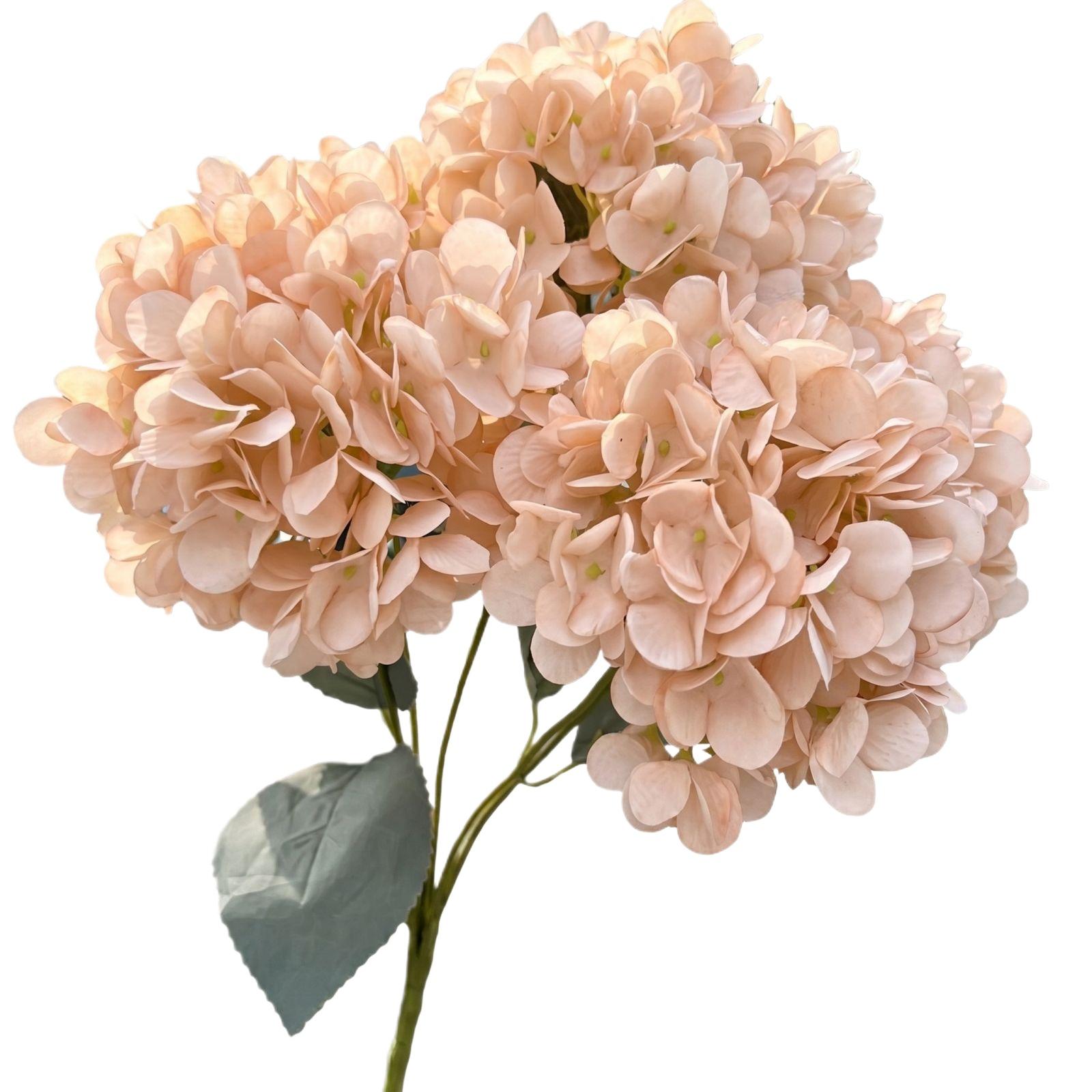 

Artificial Hydrangea Silk Flower Bouquet 5 Heads Realistic Faux Floral Arrangement for Porch Garden Yard Wedding Decoration One Size