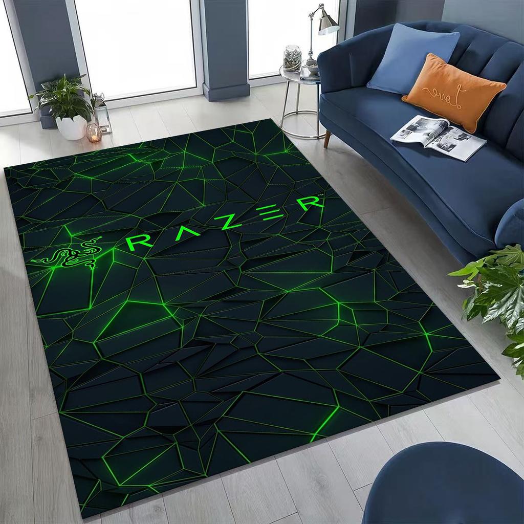 Fashion Razer Logo Moto Art Rug for Bedroom Living Room Sofa Home Doormat Decor, Large Kid Non-slip Floor Mat