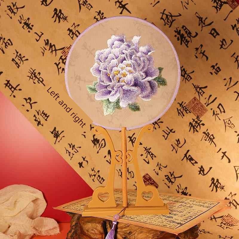 Embroidered Round Fan, Chinese Ancient Style Round Fan, Fairy-Like Hanfu Cheongsam Fan, Classical Palace Fan, Gardenia Jasmine Dance Fan