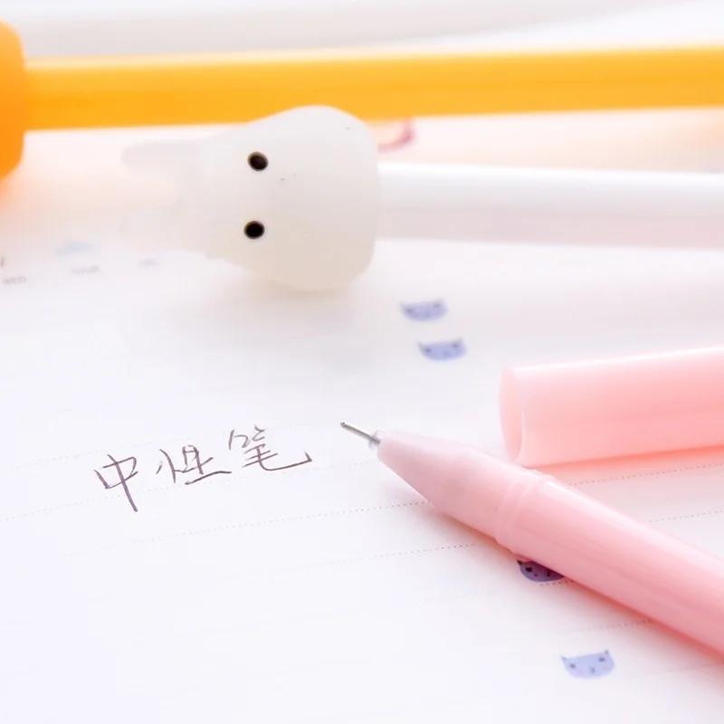 4Pcs/Set 0.38mm Cartoon Kawaii Chinchilla Plastic Gel Pen Cute Candy Color Pens for Kids Gift School Supplies
