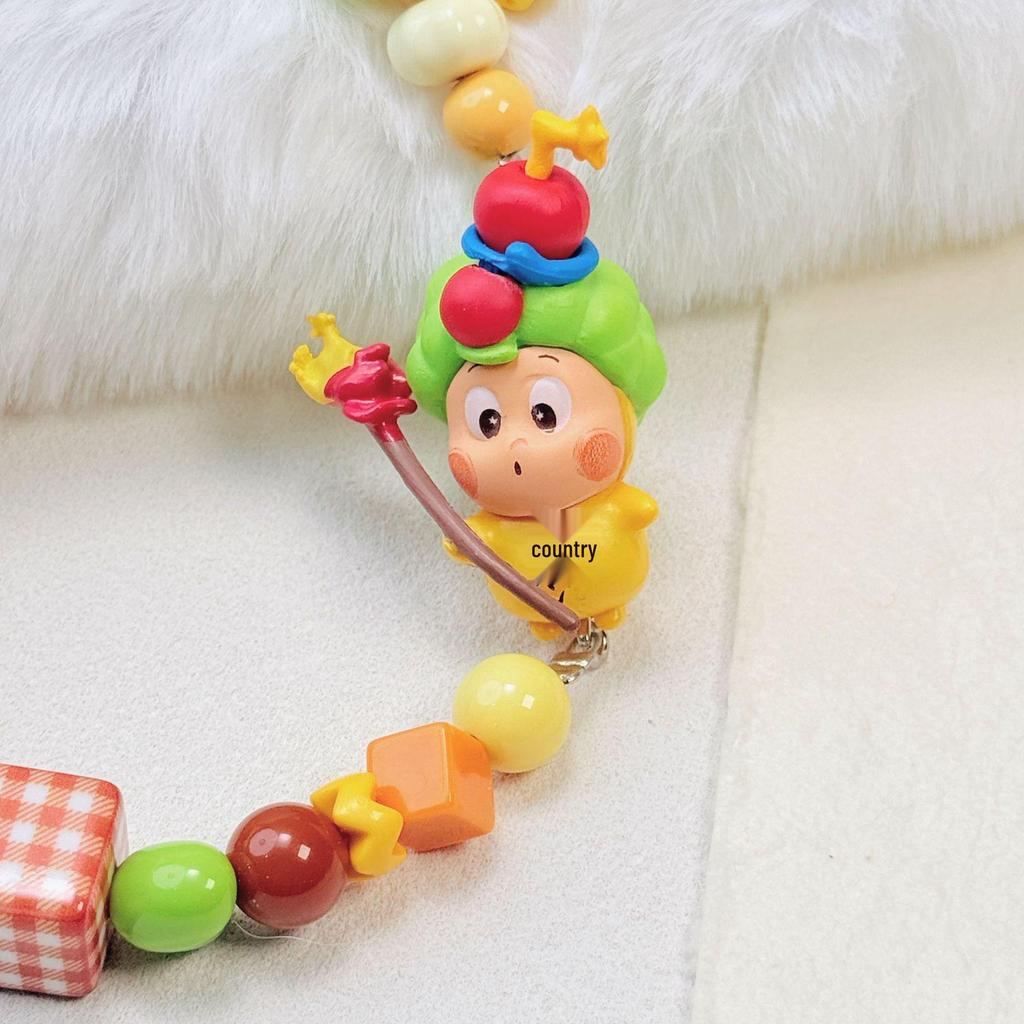 Star Beaded Doll Keychain: Cartoon Dopamine Charm for Phone, DIY Backpack Pendant, or Ornament