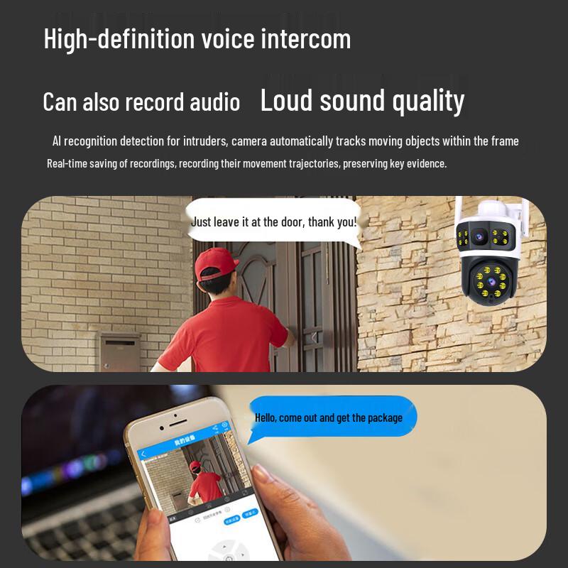 Newman 360° AI Smart Outdoor PTZ Security Camera CN Plug (adapter Included)