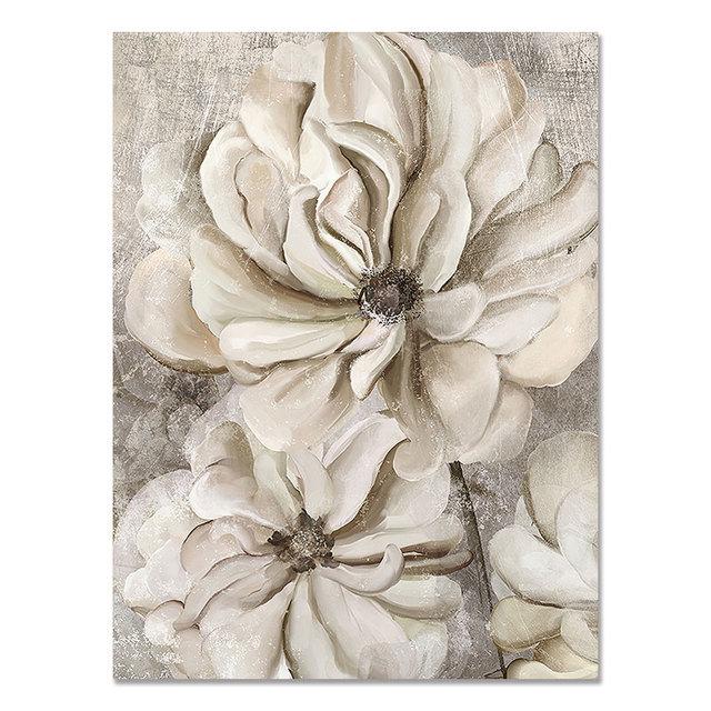 Flower Wall Art Canvas Painting Grey Floral Posters for Nordic Bathroom Living Room Home Wall Decor Pictures Farmhouse