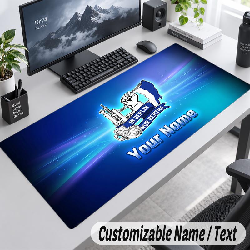 Custom Name Text Mouse Pad Hertha Bsc Personalized Desk Pad For Work And Gaming