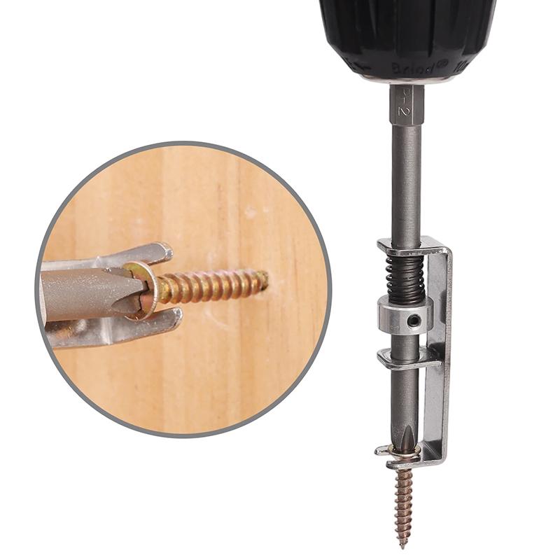 Spring-loaded Screw Holder Drill Bit Anti-drop Screwdriver Bit Fixing Clamp Set, Suitable For Electricians And Home DIY Repairs.