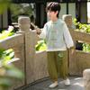 Boys' Long-Sleeve Tang Suit Hanfu Set - Chinese Style Children's Mid-Autumn Festival Costume