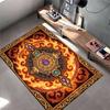 Fiery Magical Symbol Carpet with Gold Border and Gem Accents Style Suitable for use as an anti-slip for living room bedroom sofas