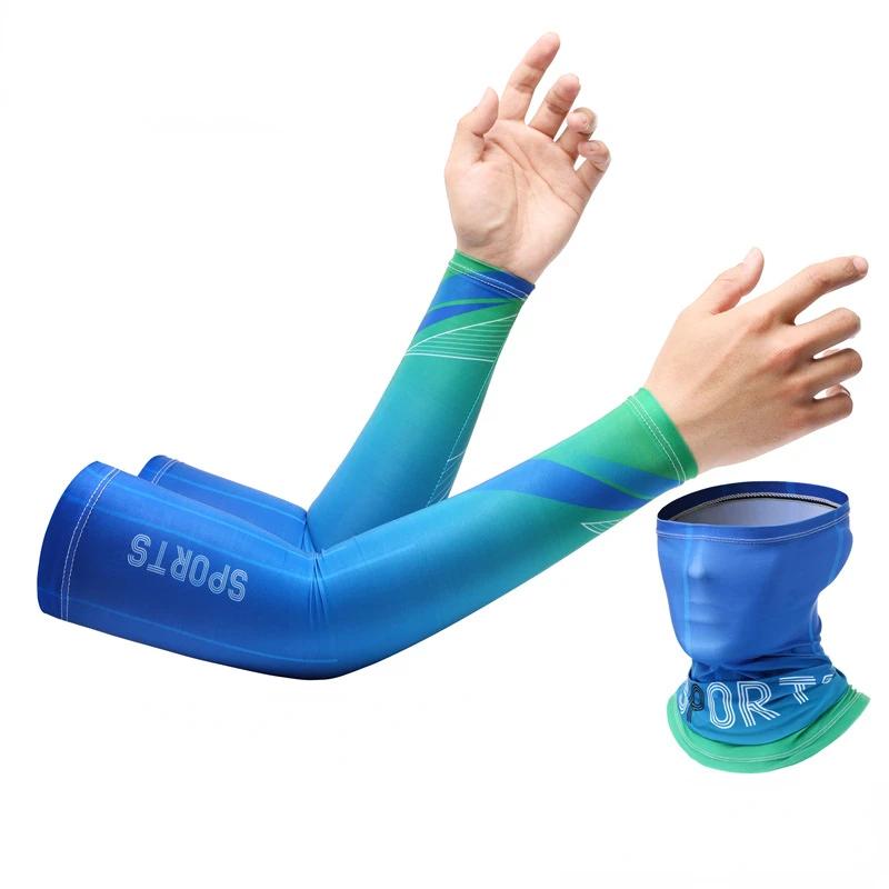 New Ice Silk Sleeve Sunscreen Cuff UV Sun Protection Arm Sleeves  Anti-Slip Men Women Long Gloves Outdoor Cool Sport Cycling