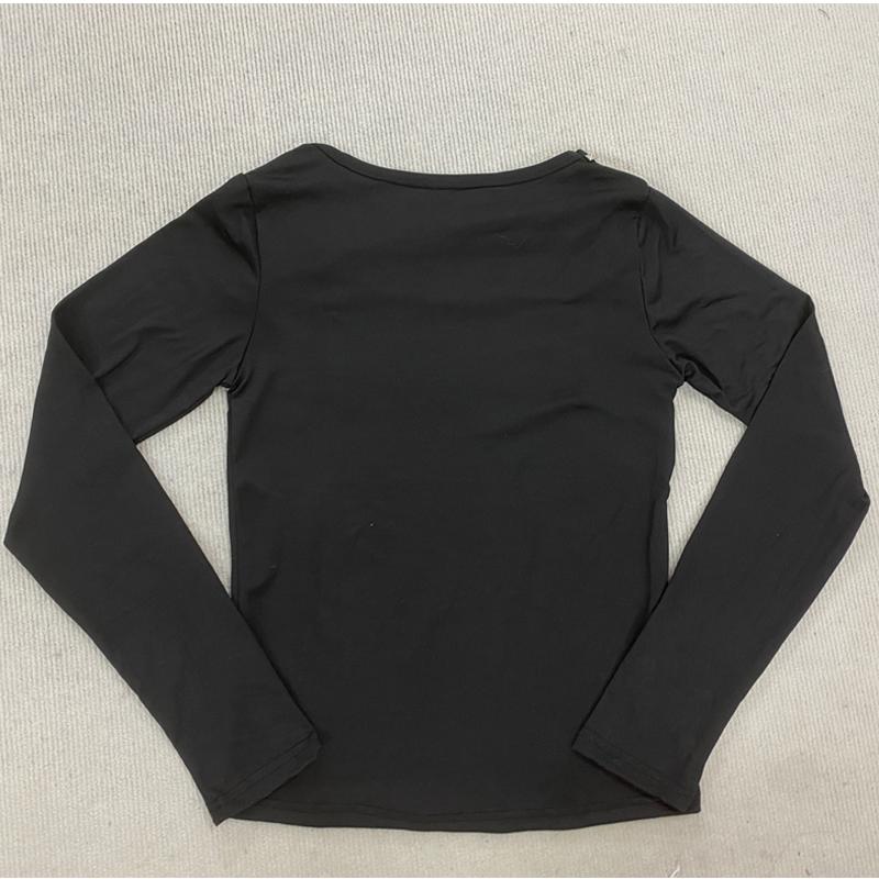 European and American Autumn Retro Style Solid Color Long Sleeved Top