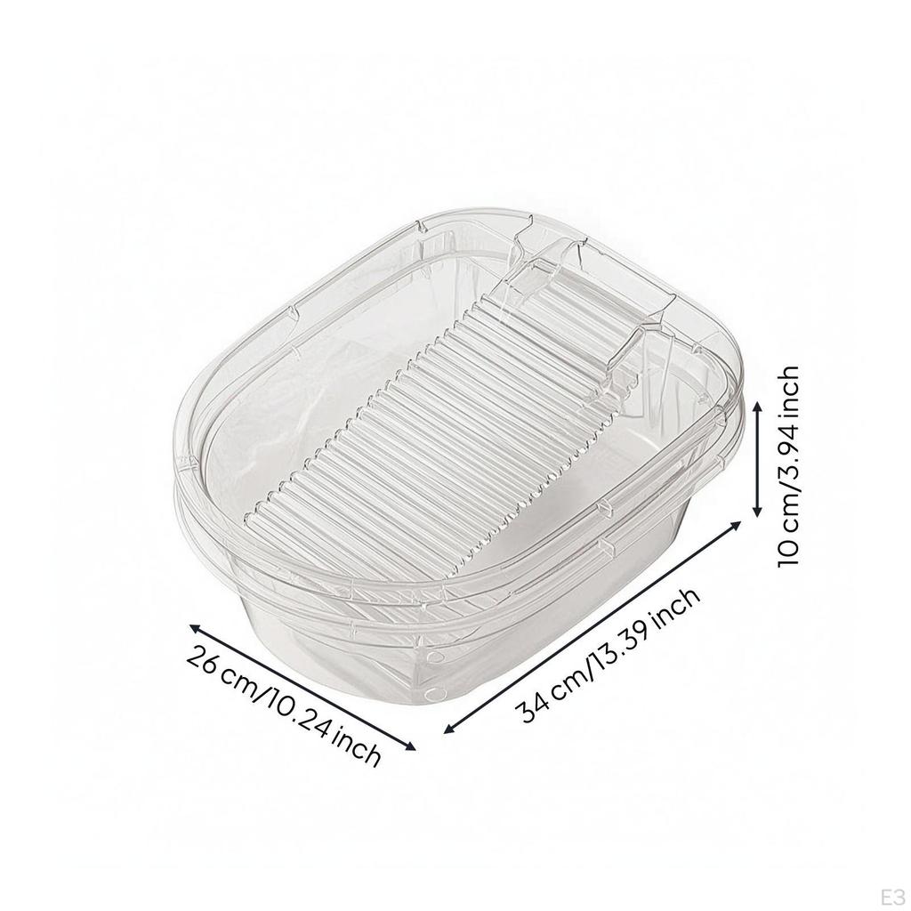 Laundry Basin Thickened Washboard Ribbed Hand Wash Tub for Household Use White L