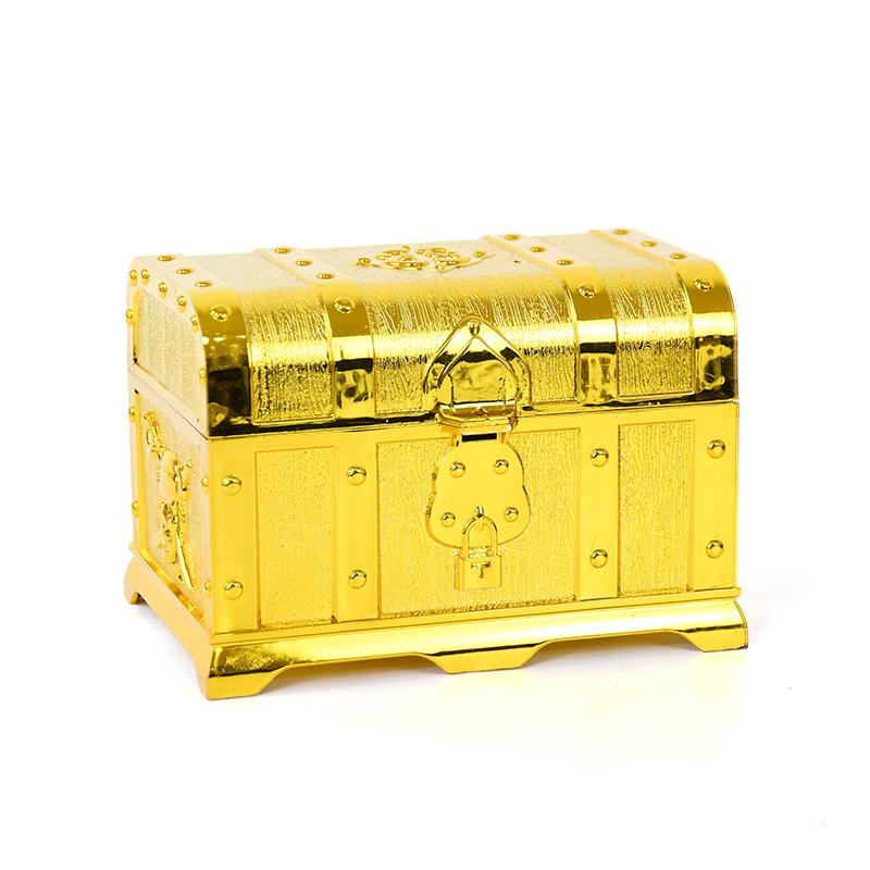 Gold Pirate Treasure Chests Candy Box Kids Children Gift Vintage Halloween Party Decor Jewelry Storage Organizer Box Case Holder