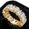 Waterdrop Moissanite Eternity Band Pear Cut Full Diamond Wedding Rings S925 Silver Stackable Wedding Ring for Women Men