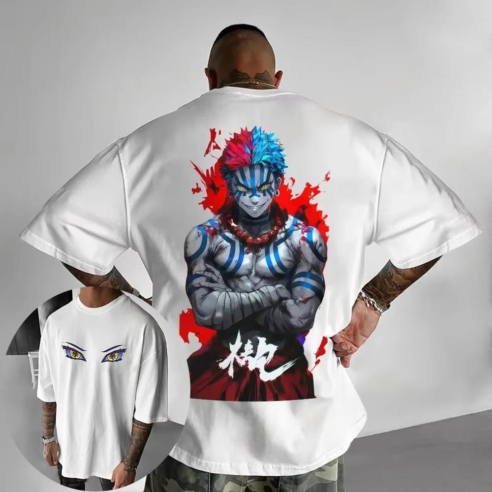 Demon Slayer Anime Printed Men and Women Oversized Tshirt Couple Street Fashion Casual Parent Child Top Harajuku Y2K Summer
