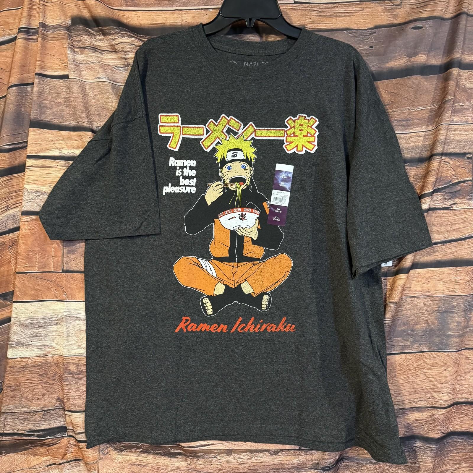 Naruto Shippuden Men s 2XL Charcoal Heather Ramen Ichiraku Graphic Tee Unisex T-Shirt XXL